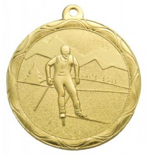 Медаль MZ 82-50/G лыжный спорт  (D-50 мм, s-2 мм)