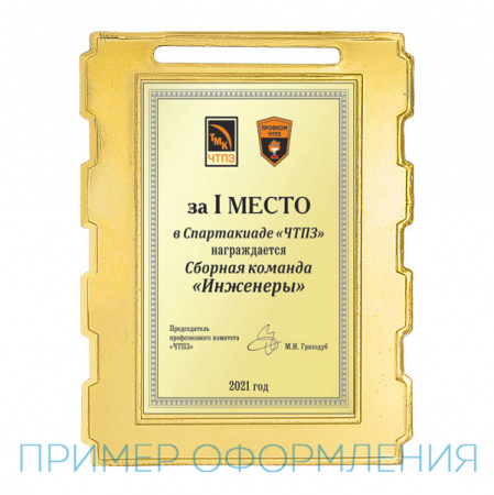 Медаль MZ 135-65/G 1 место (50х65мм, s-2мм)