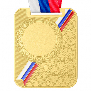 Медаль MZP 549-65/GM (65х48мм, D-25мм, s-2,5мм) с лентой